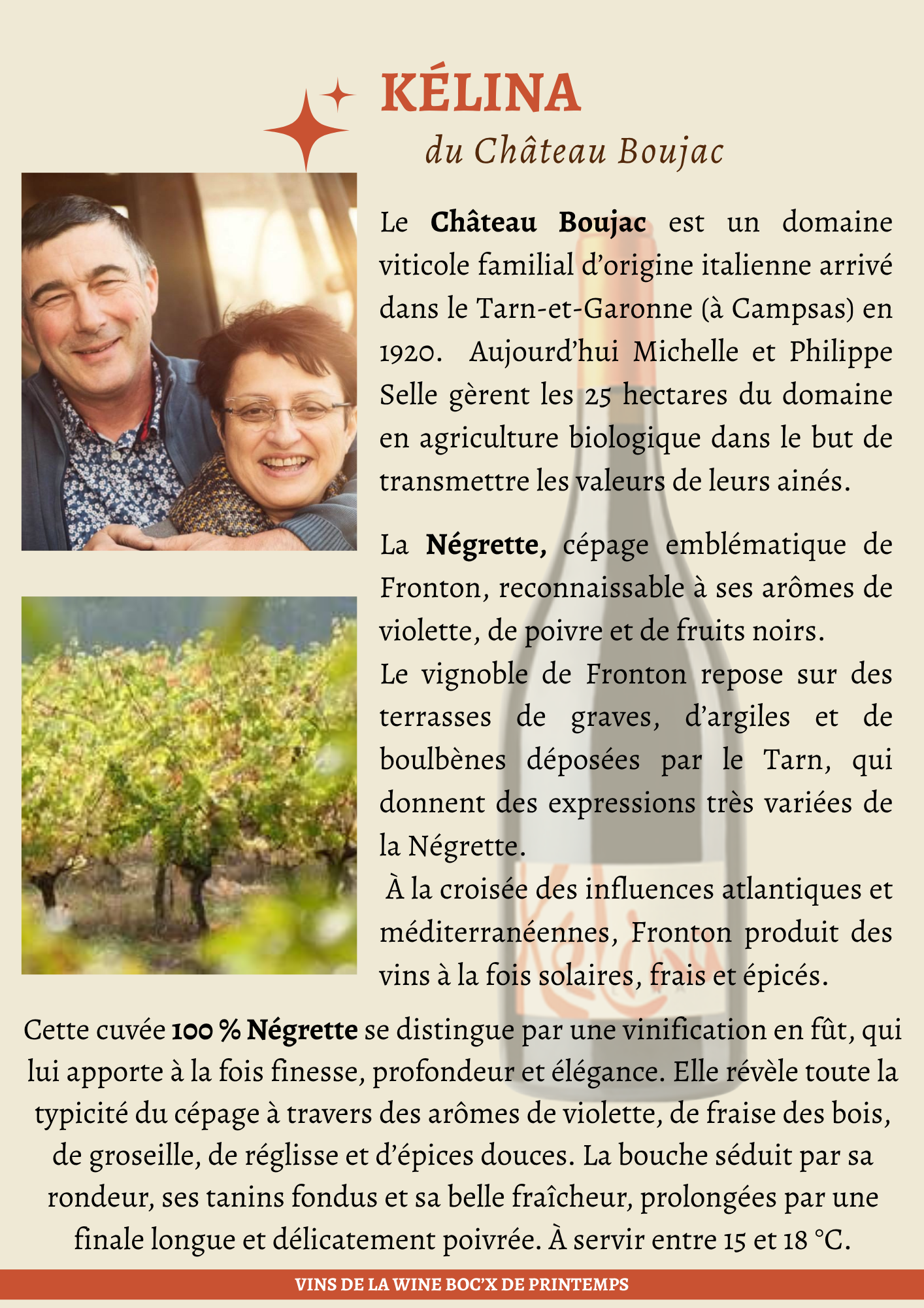 Cuvée Kélina – Château Boujac– AOP Fronton